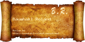 Baumhakl Roland névjegykártya